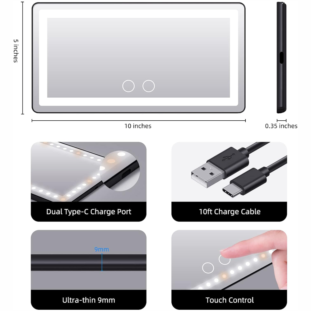 Espejo De Maquillaje Grande Para Carro