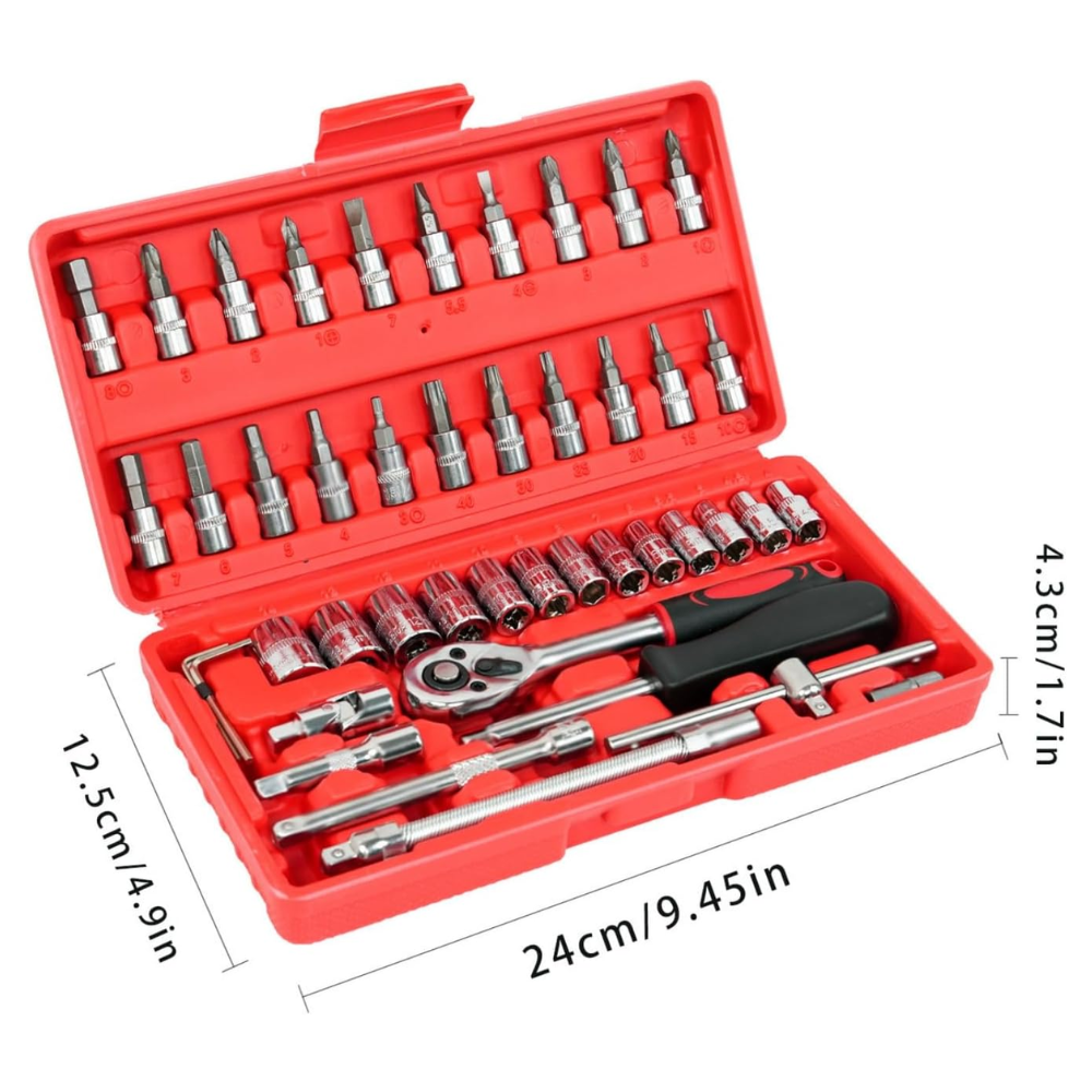 🔧 ESTUCHE JUEGO DE HERRAMIENTAS 46 PIEZAS🔧