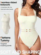 Body mujer sin manga con escote cuadrado beige L/XL - additional image 6