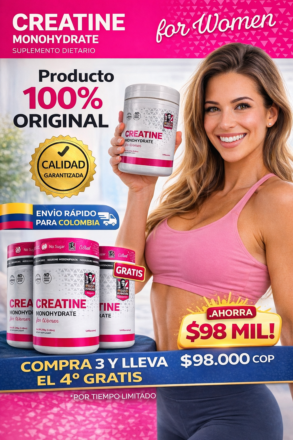 Creatine Monohydrate For Woman 100% Original