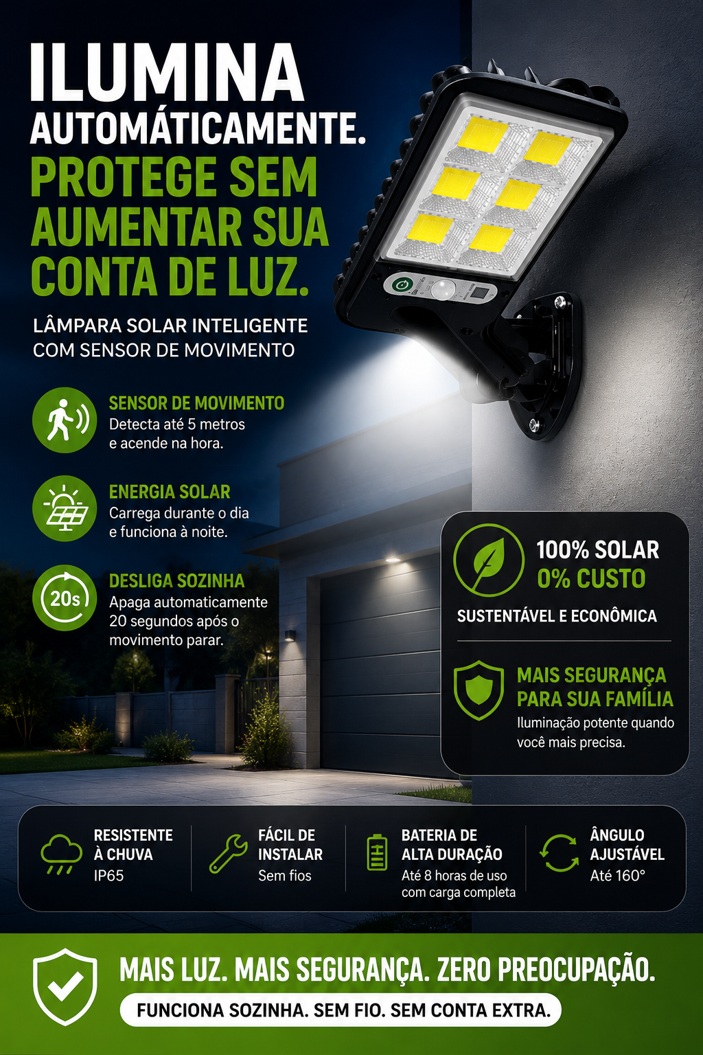 Lampara Solar con Sensor 616 - Sensor de Presencia