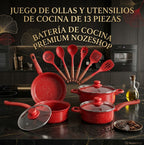🔥 LIQUIDACIÓN DE STOCK: Juego De Ollas Universal 13 Piezas Antiadherente Color Negro 🍲🍚