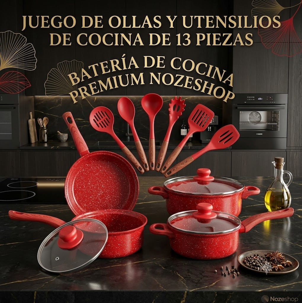 🔥 LIQUIDACIÓN DE STOCK: Juego De Ollas Universal 13 Piezas Antiadherente Color Negro 🍲🍚