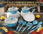 🔥 LIQUIDACIÓN DE STOCK: Juego De Ollas Universal 13 Piezas Antiadherente Color Negro 🍲🍚
