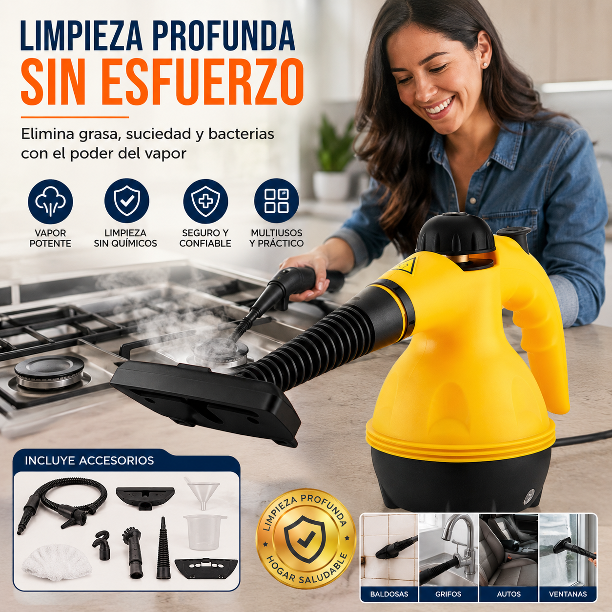 MAQUINA DE LIMPIEZA A VAPOR MULTIFUNCIONAL