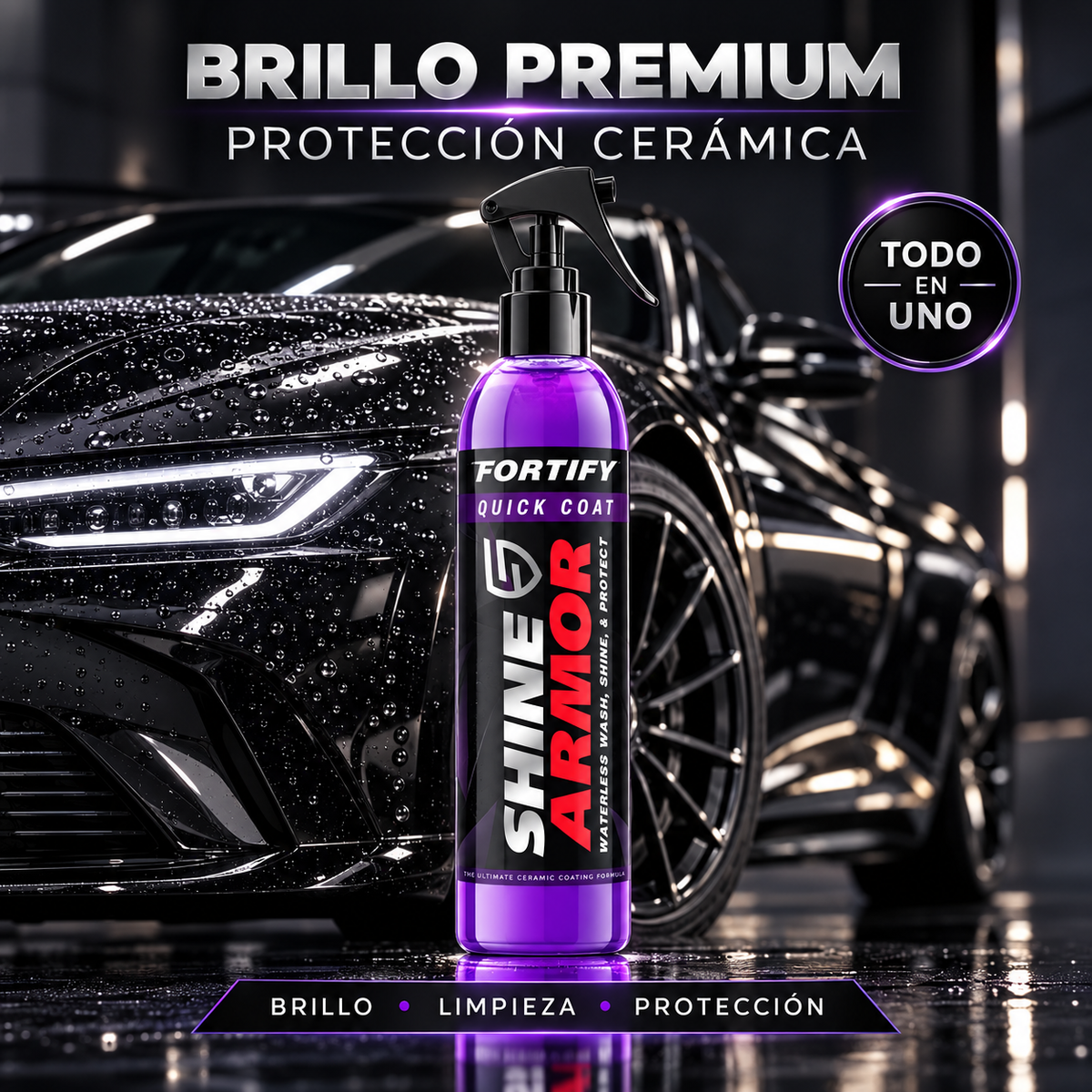 🚘 ¡Devuélvele el Brillo a tu Auto! ✨ Spray Cerámico 3 en 1 JY-2670 | Limpia, Brilla y Protege 💦