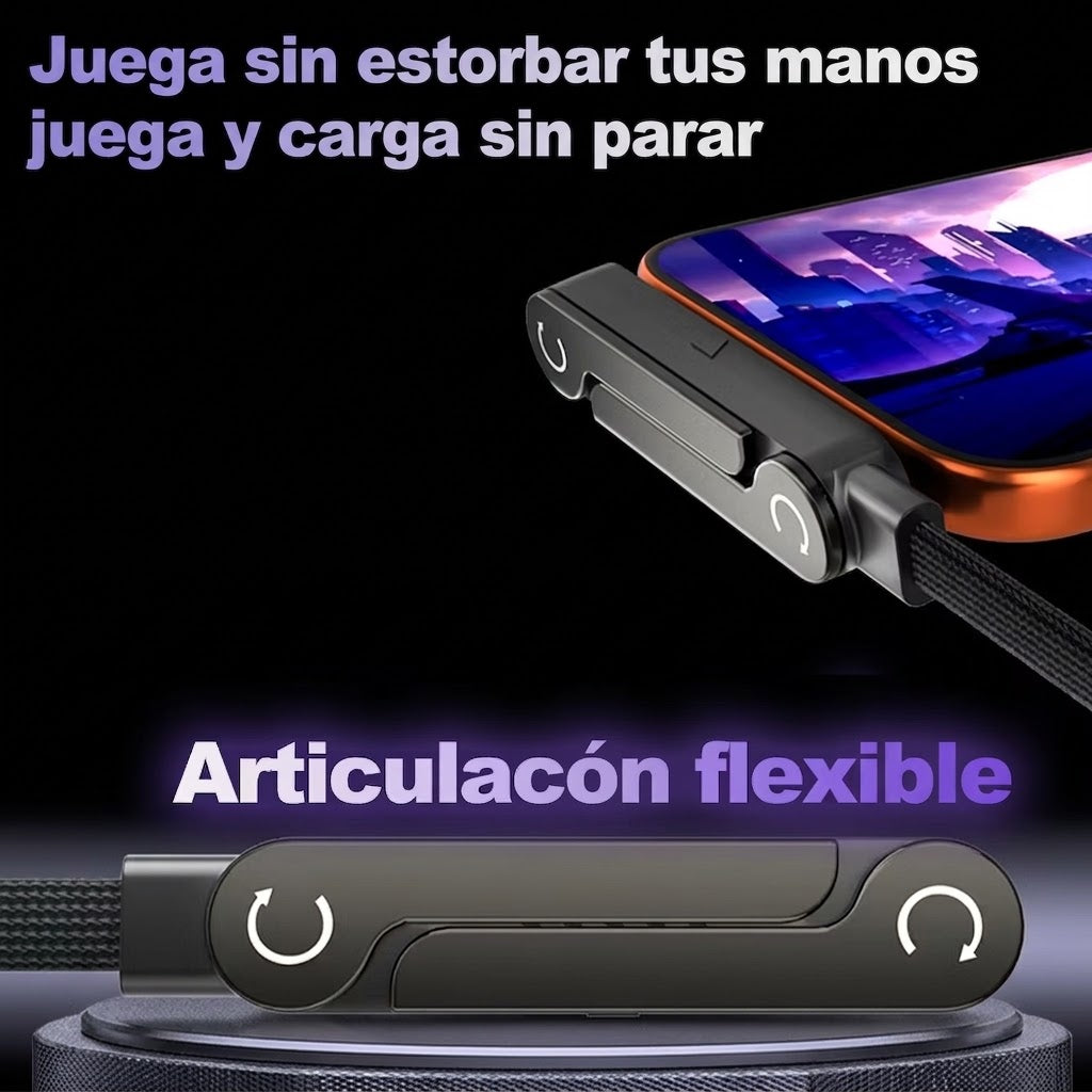 Cable Tipo-C 240W con Soporte — ¡Compra 2 con Descuento y Recibe el Tercero GRATIS! 🎁