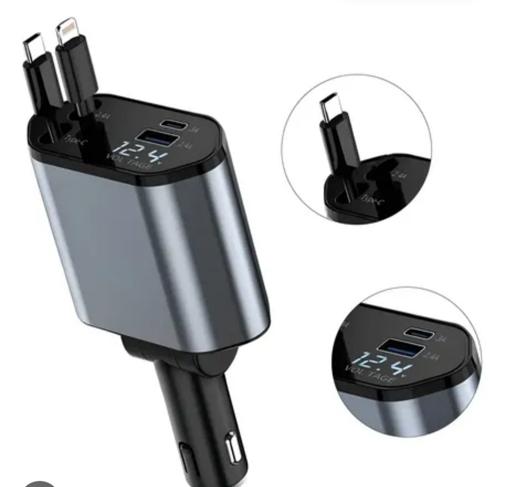 cargador y adaptador 4 en 1 para coche d