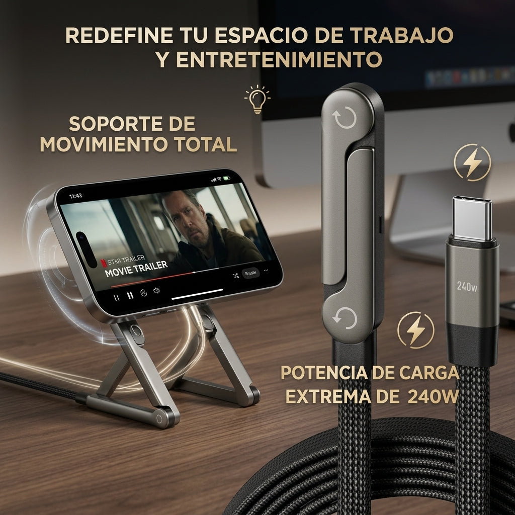 CABLE CARGA RAPIDA TIPO-C MAX 240W - Compatible con iPhone desde el 15