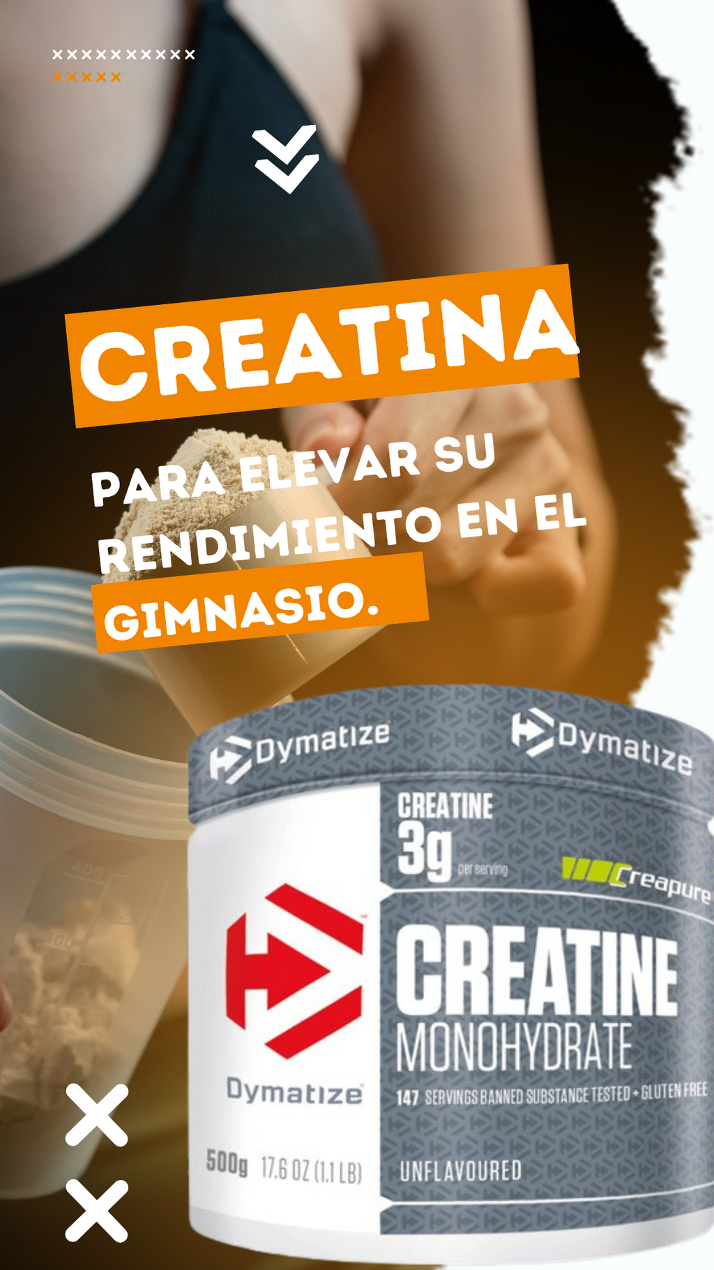 Creatina Monohidratada Dymatize 500g