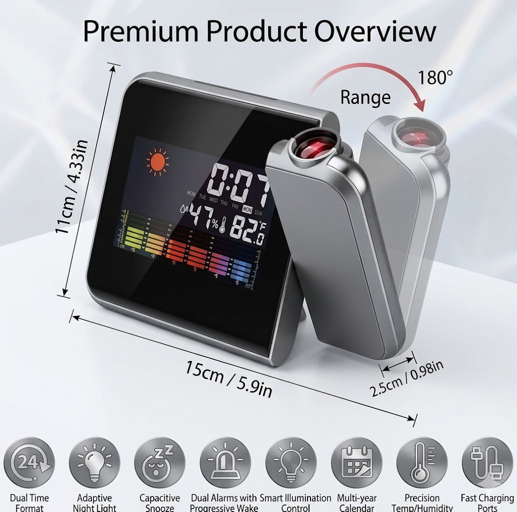 Reloj Despertador Proyeccion Digital LED
