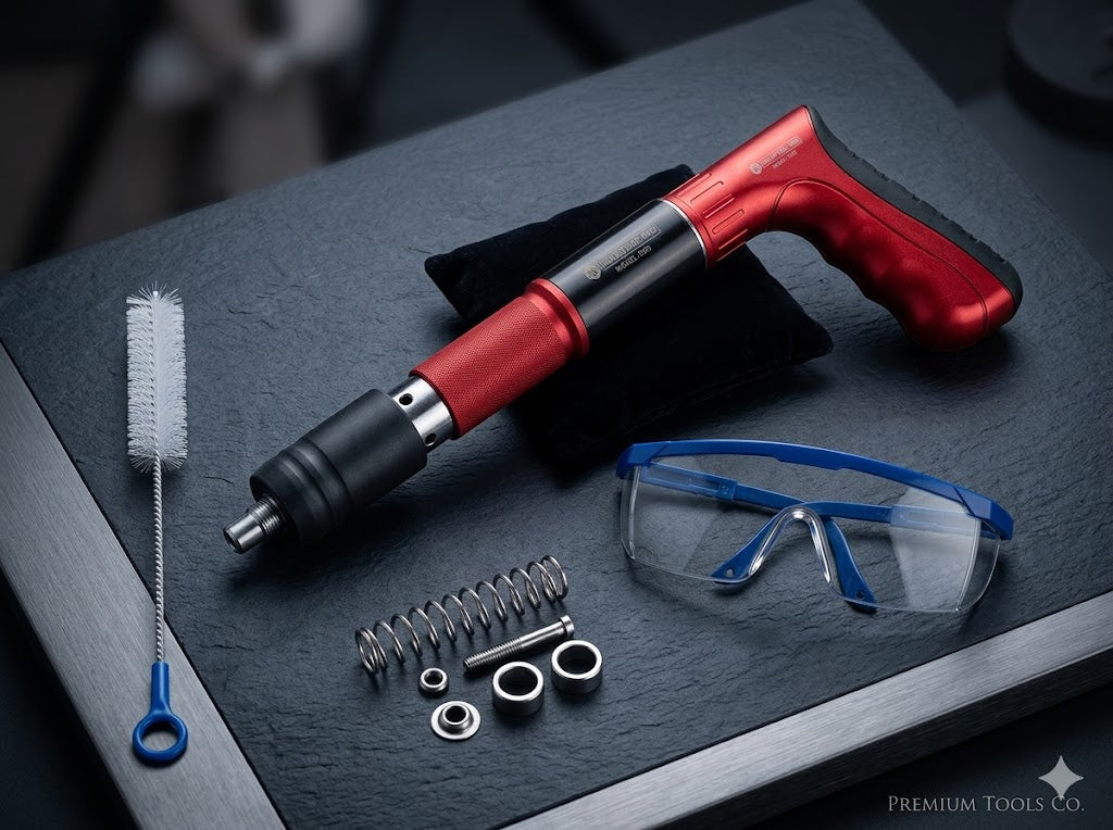 Pistola Remachadora de Clavos + Estuche con Guantes + Gafas Protectoras + Regalo 🎁